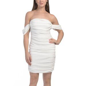 SUGAR LIPS Ruched Draped Sleeve Mini Dress